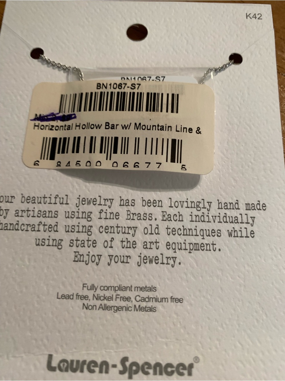Mountain High necklace on card - Picture 3 of 3